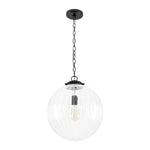 Modern 1 - Light Clear Stripe Glass Sphere Pendant Light - LightfixturesUAE