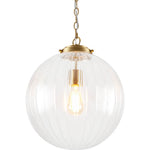 Modern 1 - Light Clear Stripe Glass Sphere Pendant Light - LightfixturesUAE