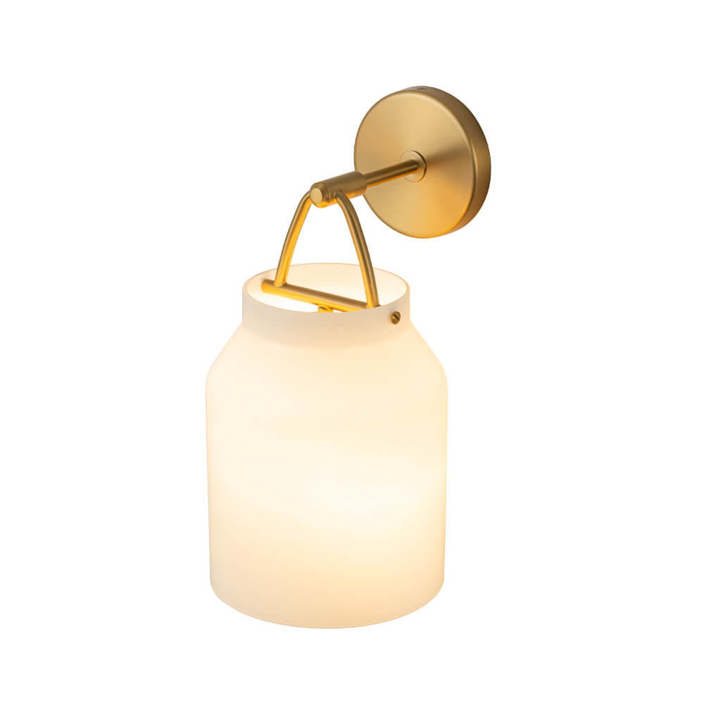Modern 1 - Light Gold Finish Metal Glass Wall Sconce - LightfixturesUAE