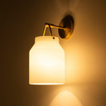 Modern 1 - Light Gold Finish Metal Glass Wall Sconce - LightfixturesUAE