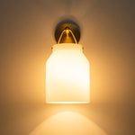 Modern 1 - Light Gold Finish Metal Glass Wall Sconce - LightfixturesUAE
