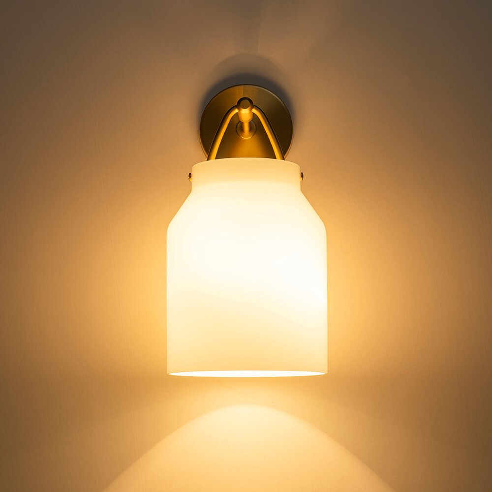Modern 1 - Light Gold Finish Metal Glass Wall Sconce - LightfixturesUAE