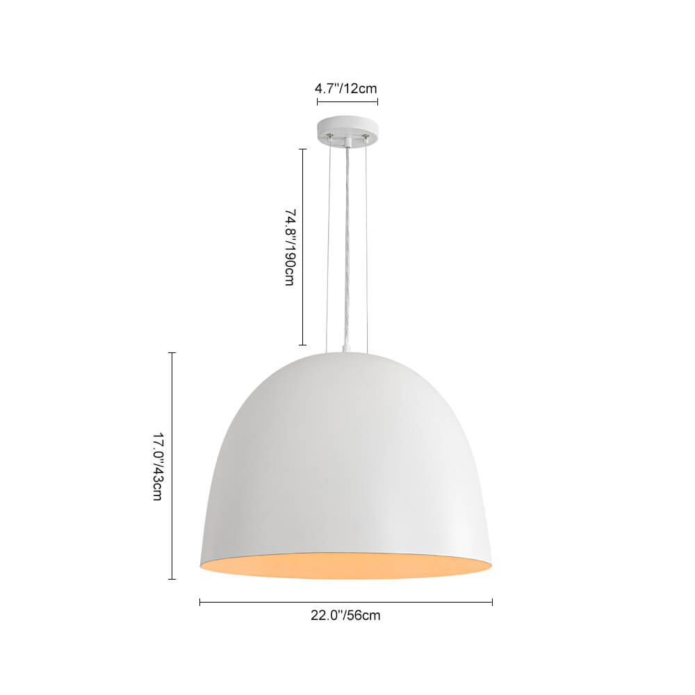 Modern 1 - Light Matte White Dome Metal Pendant - LightfixturesUAE