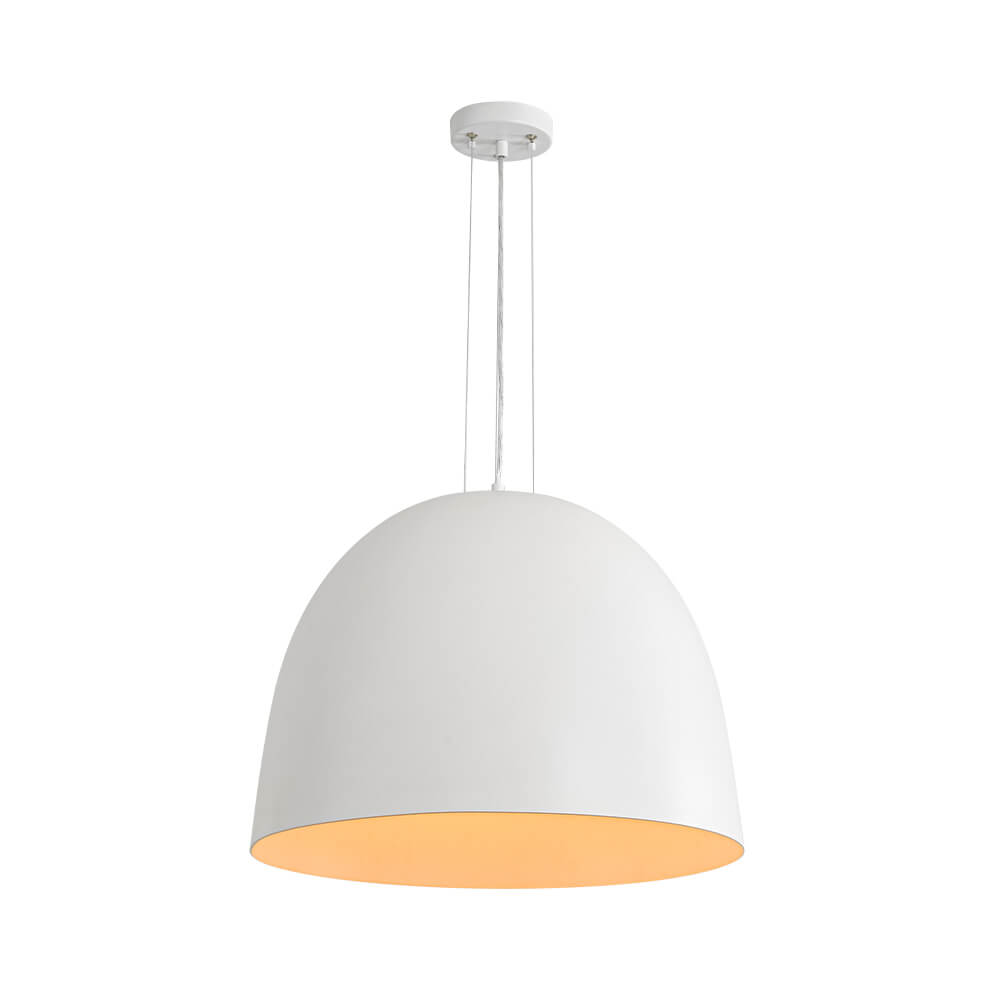 Modern 1 - Light Matte White Dome Metal Pendant - LightfixturesUAE
