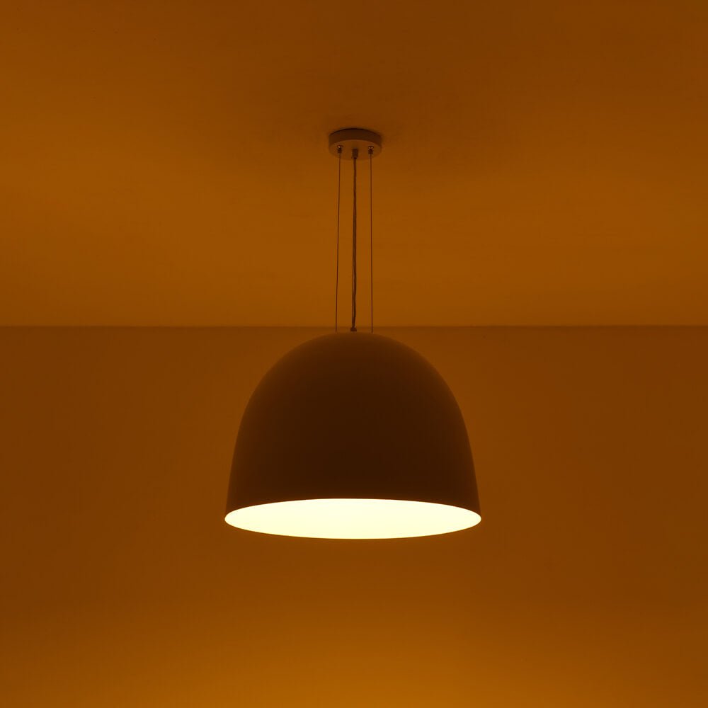 Modern 1 - Light Matte White Dome Metal Pendant - LightfixturesUAE
