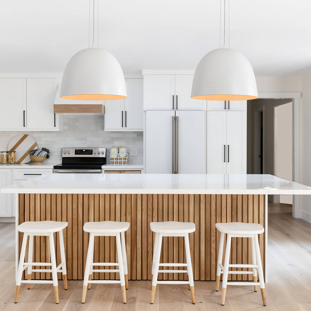 Modern 1 - Light Matte White Dome Metal Pendant - LightfixturesUAE