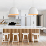 Modern 1 - Light Matte White Dome Metal Pendant - LightfixturesUAE