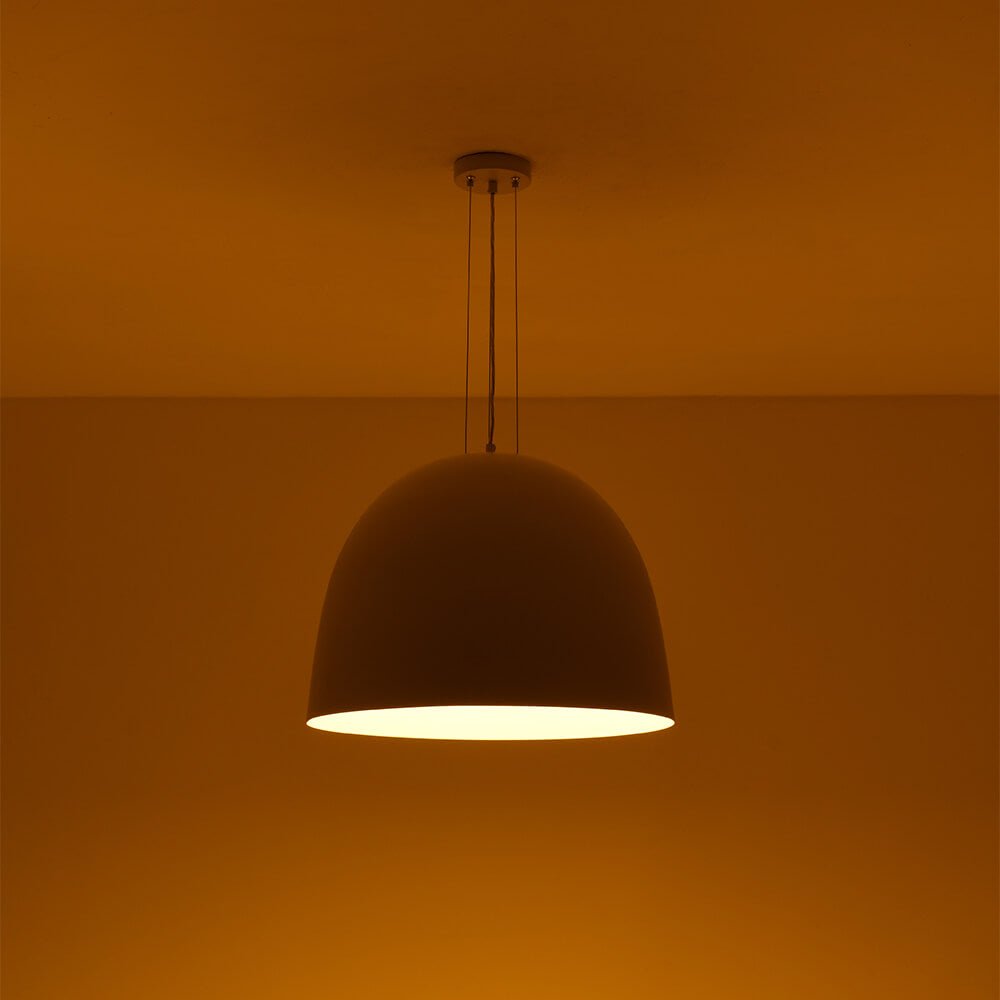 Modern 1 - Light Matte White Dome Metal Pendant - LightfixturesUAE