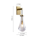 Modern 1 - Light Water - Drop Clear Glass Metal Wall Sconce - LightfixturesUAE