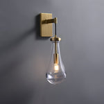 Modern 1 - Light Water - Drop Clear Glass Metal Wall Sconce - LightfixturesUAE