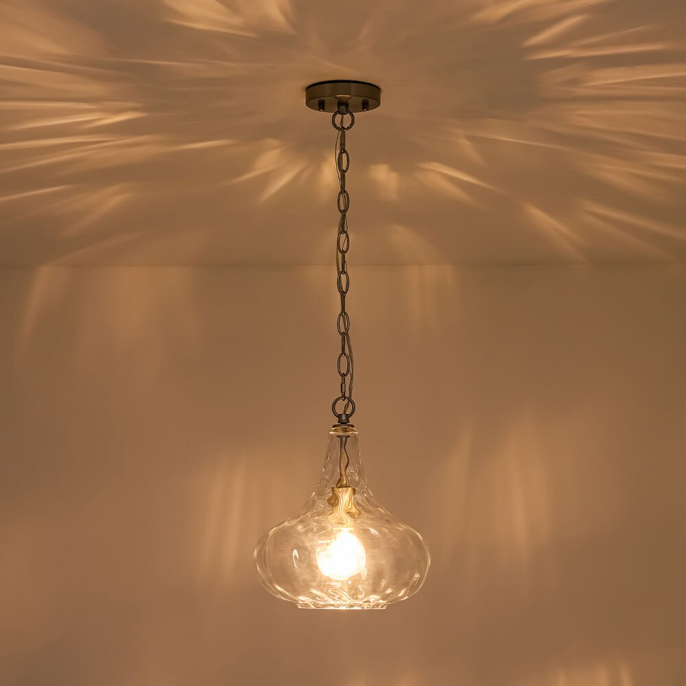 Modern 1 - Light Water Pattern Clear Glass Pendant - LightfixturesUAE