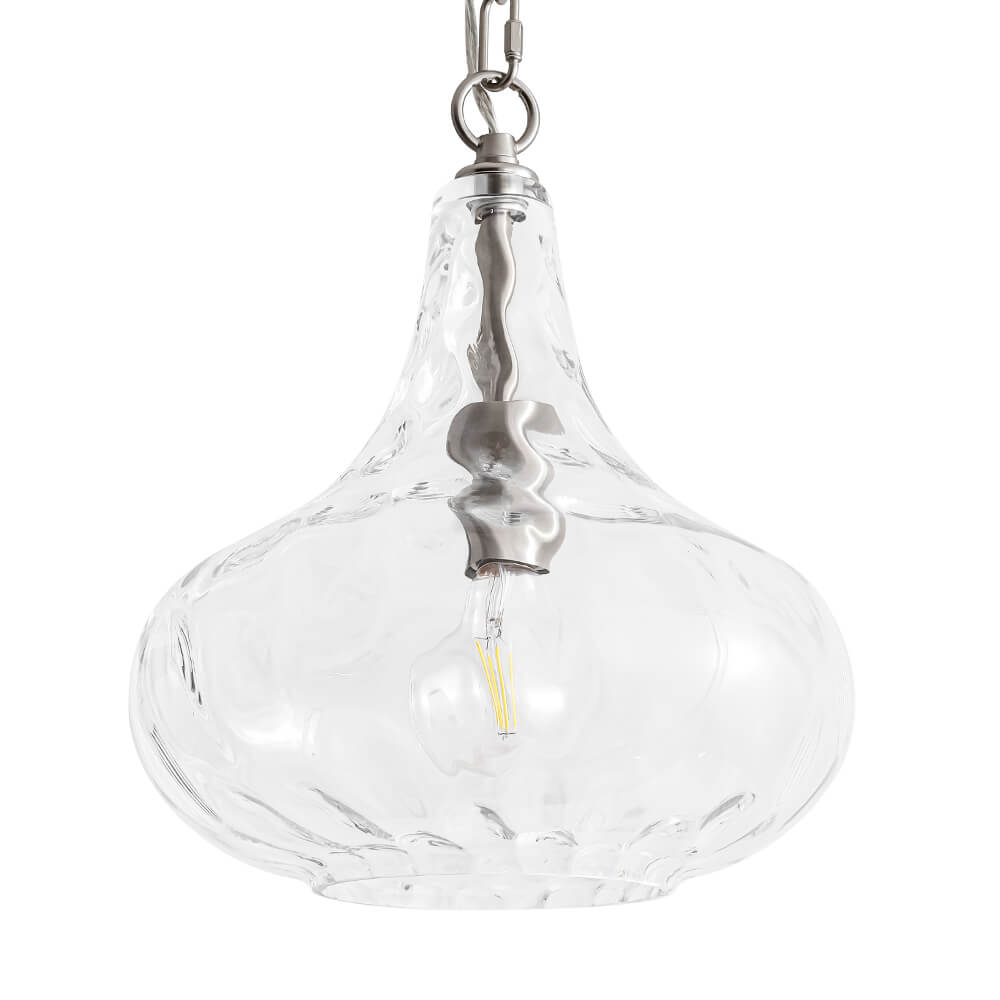 Modern 1 - Light Water Pattern Clear Glass Pendant - LightfixturesUAE