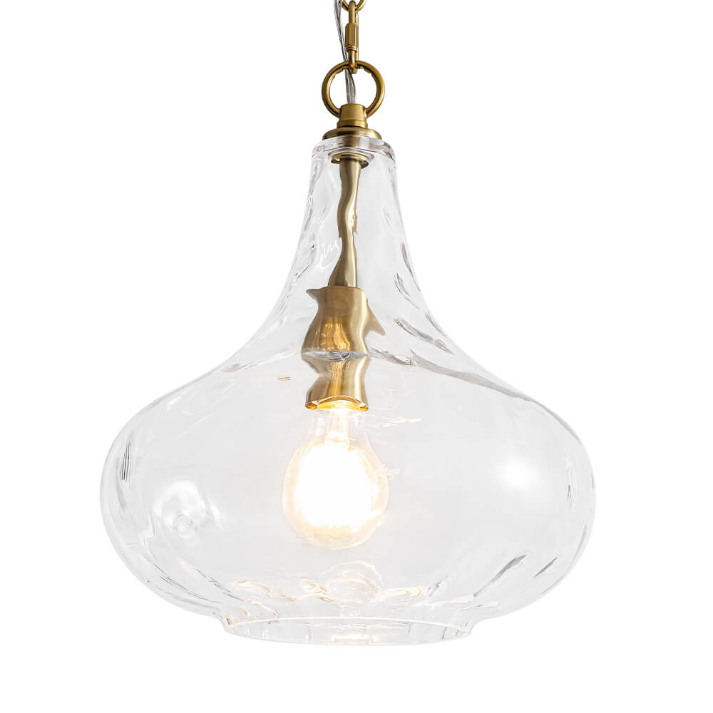 Modern 1 - Light Water Pattern Clear Glass Pendant - LightfixturesUAE