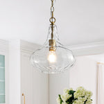 Modern 1 - Light Water Pattern Clear Glass Pendant - LightfixturesUAE