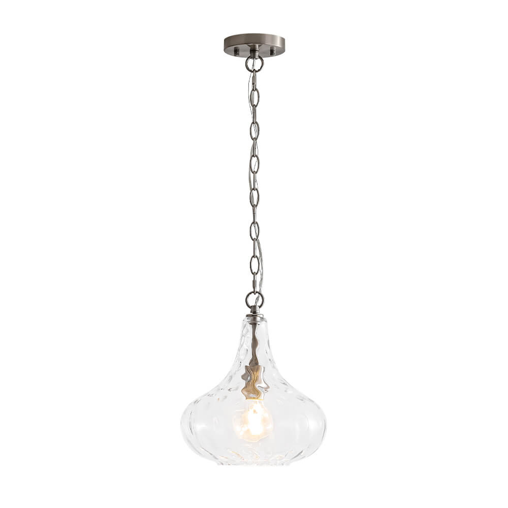 Modern 1 - Light Water Pattern Clear Glass Pendant - LightfixturesUAE