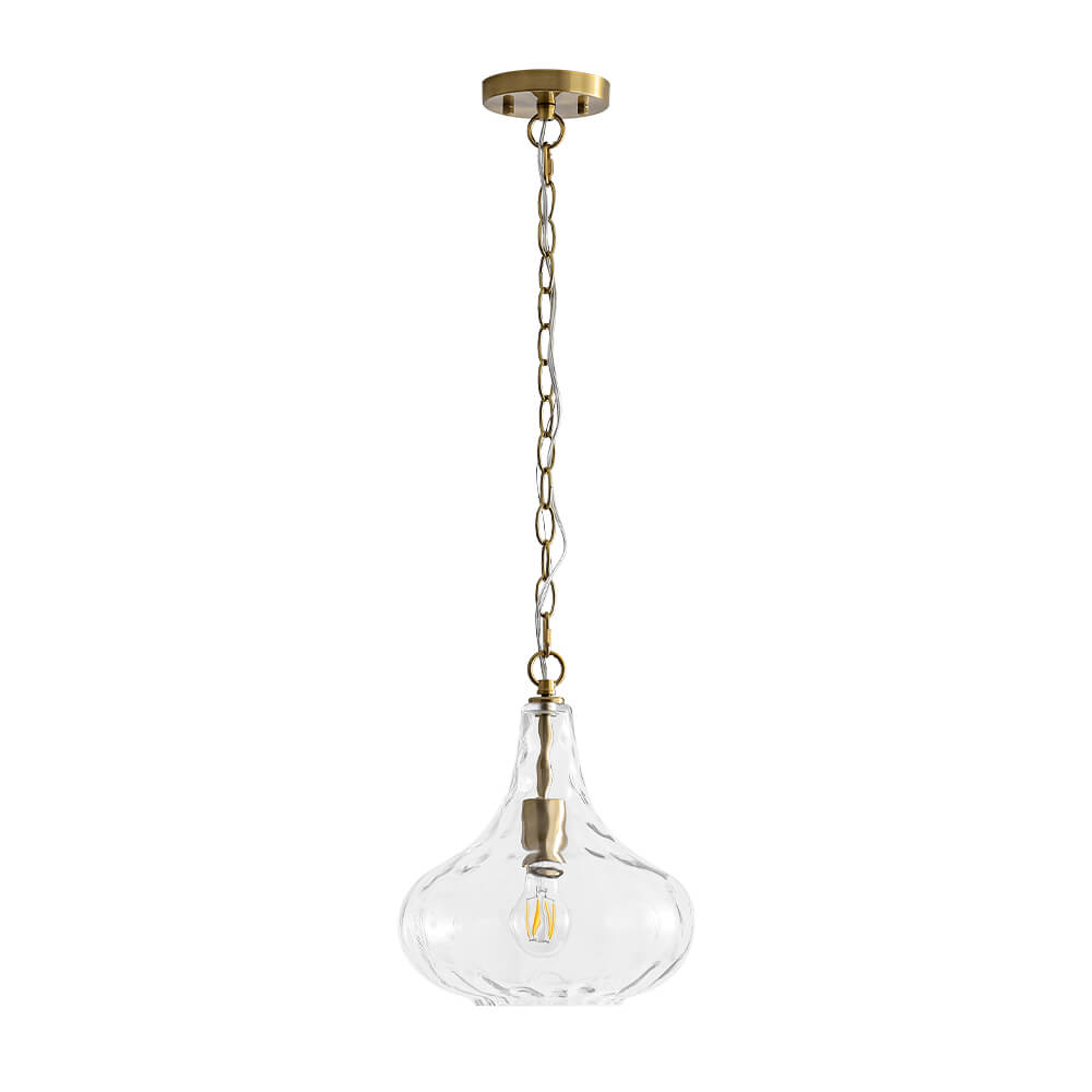 Modern 1 - Light Water Pattern Clear Glass Pendant - LightfixturesUAE