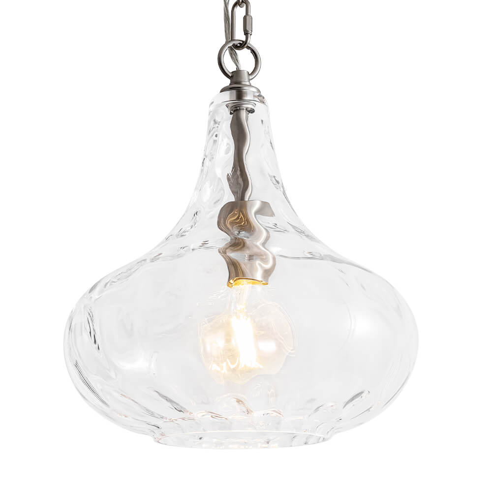 Modern 1 - Light Water Pattern Clear Glass Pendant - LightfixturesUAE