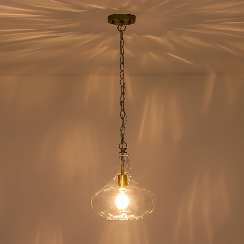Modern 1 - Light Water Pattern Clear Glass Pendant - LightfixturesUAE