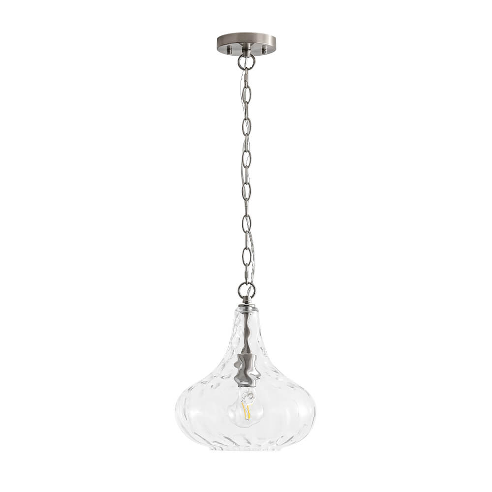 Modern 1 - Light Water Pattern Clear Glass Pendant - LightfixturesUAE