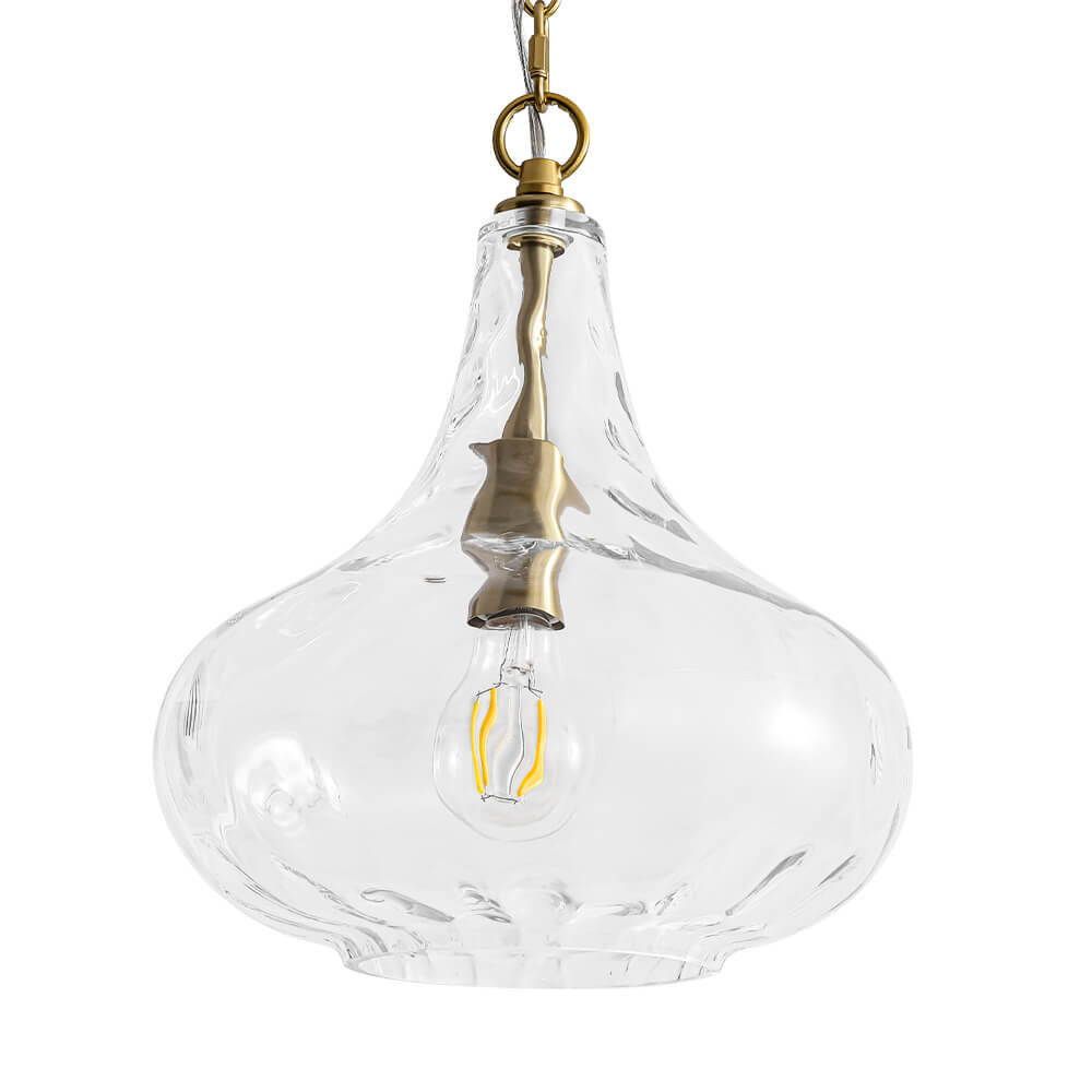 Modern 1 - Light Water Pattern Clear Glass Pendant - LightfixturesUAE