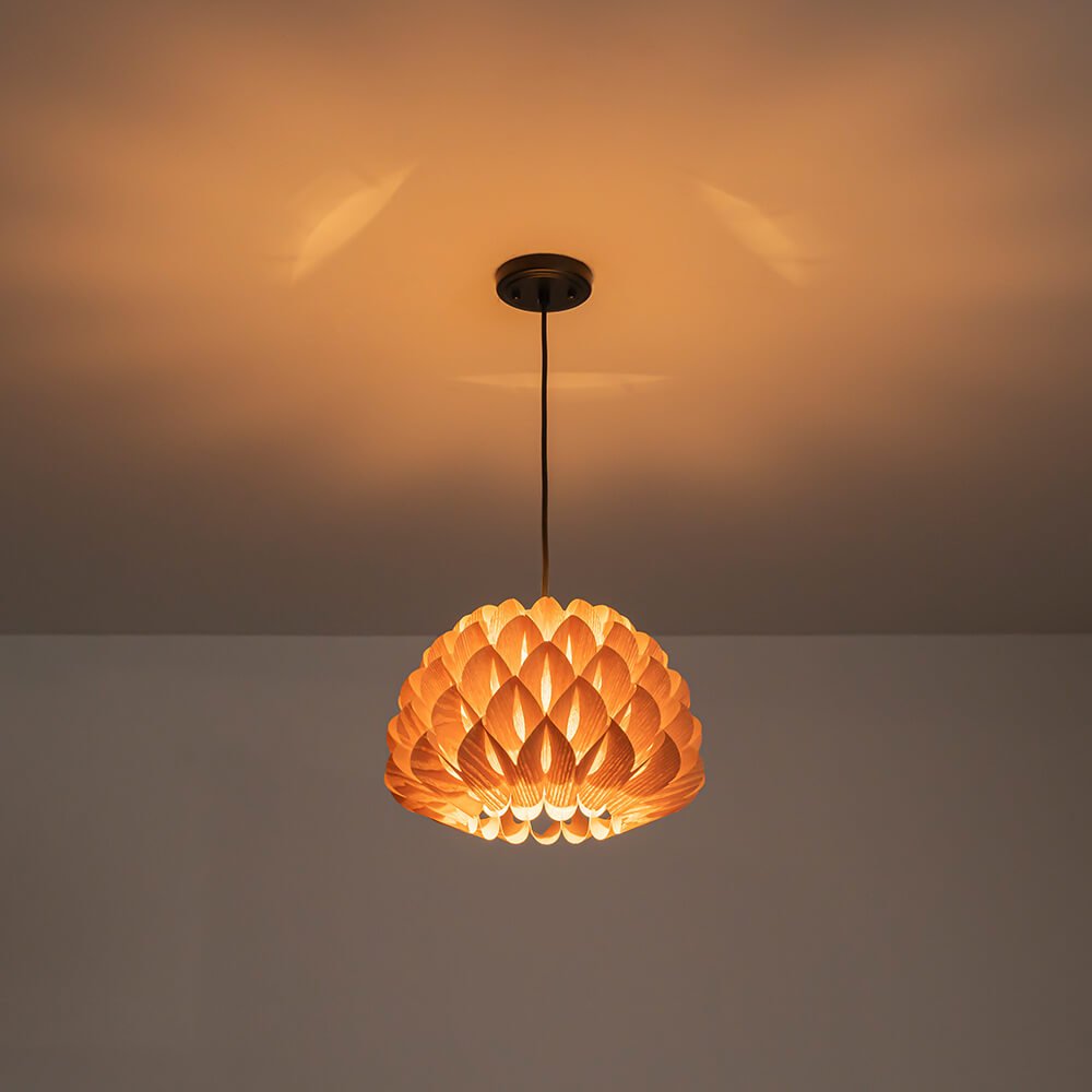 Modern 1 - Light Wood Grain Pine Cone Shape Pendant Light (Pre - sale order) - LightfixturesUAE