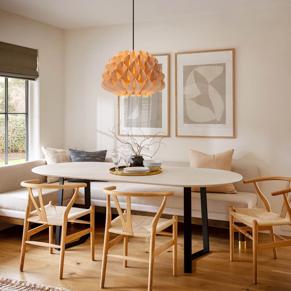 Modern 1 - Light Wood Grain Pine Cone Shape Pendant Light (Pre - sale order) - LightfixturesUAE
