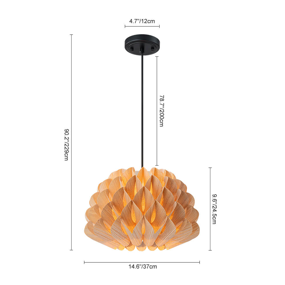 Modern 1 - Light Wood Grain Pine Cone Shape Pendant Light (Pre - sale order) - LightfixturesUAE