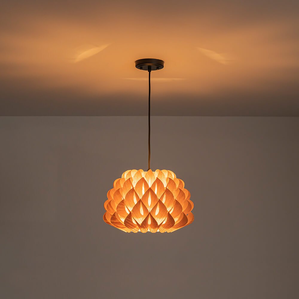 Modern 1 - Light Wood Grain Pine Cone Shape Pendant Light (Pre - sale order) - LightfixturesUAE