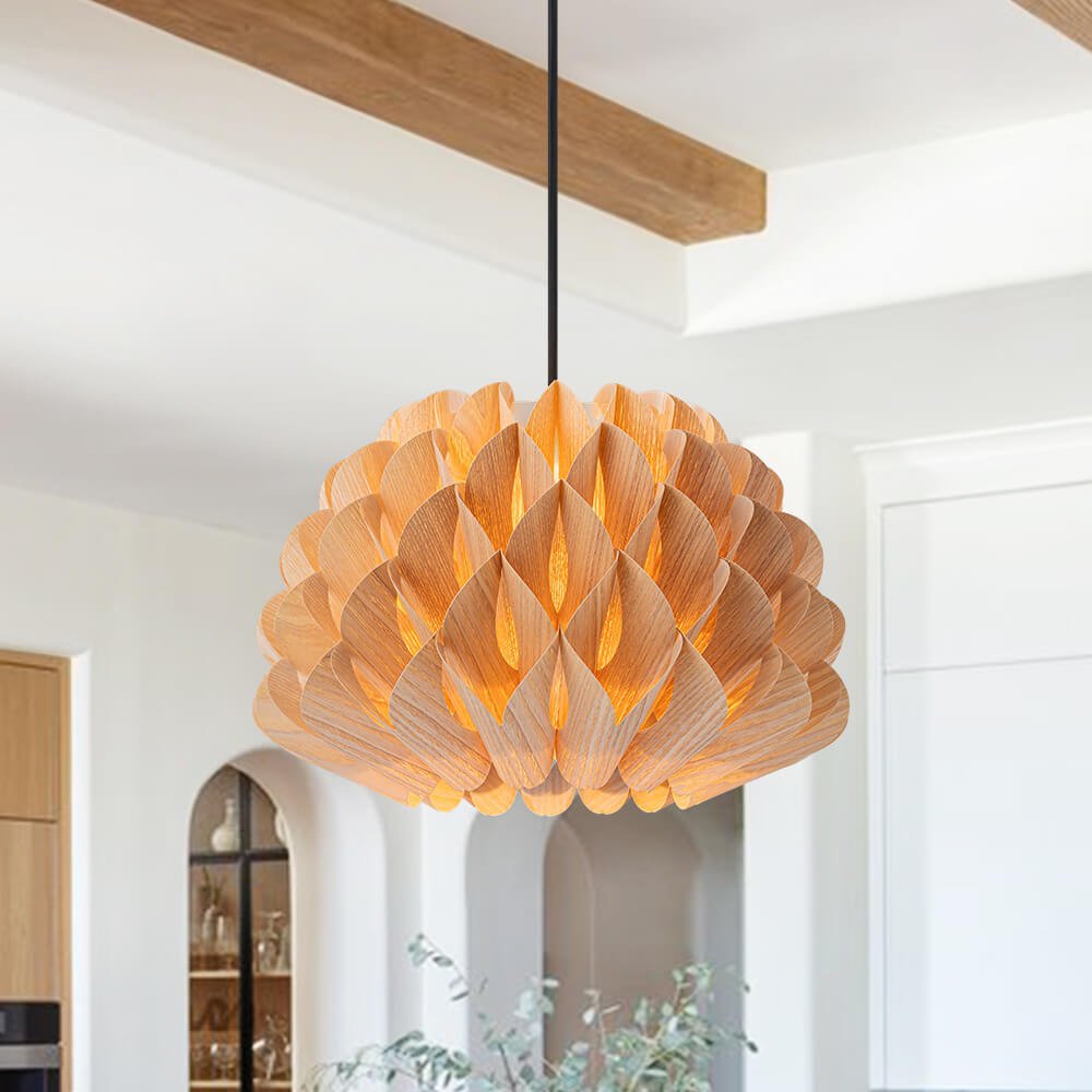 Modern 1 - Light Wood Grain Pine Cone Shape Pendant Light (Pre - sale order) - LightfixturesUAE
