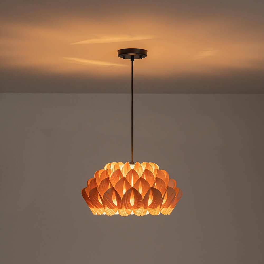 Modern 1 - Light Wood Grain Pine Cone Shape Pendant Light (Pre - sale order) - LightfixturesUAE