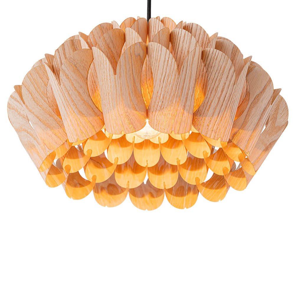 Modern 1 - Light Wood Grain Pine Cone Shape Pendant Light (Pre - sale order) - LightfixturesUAE