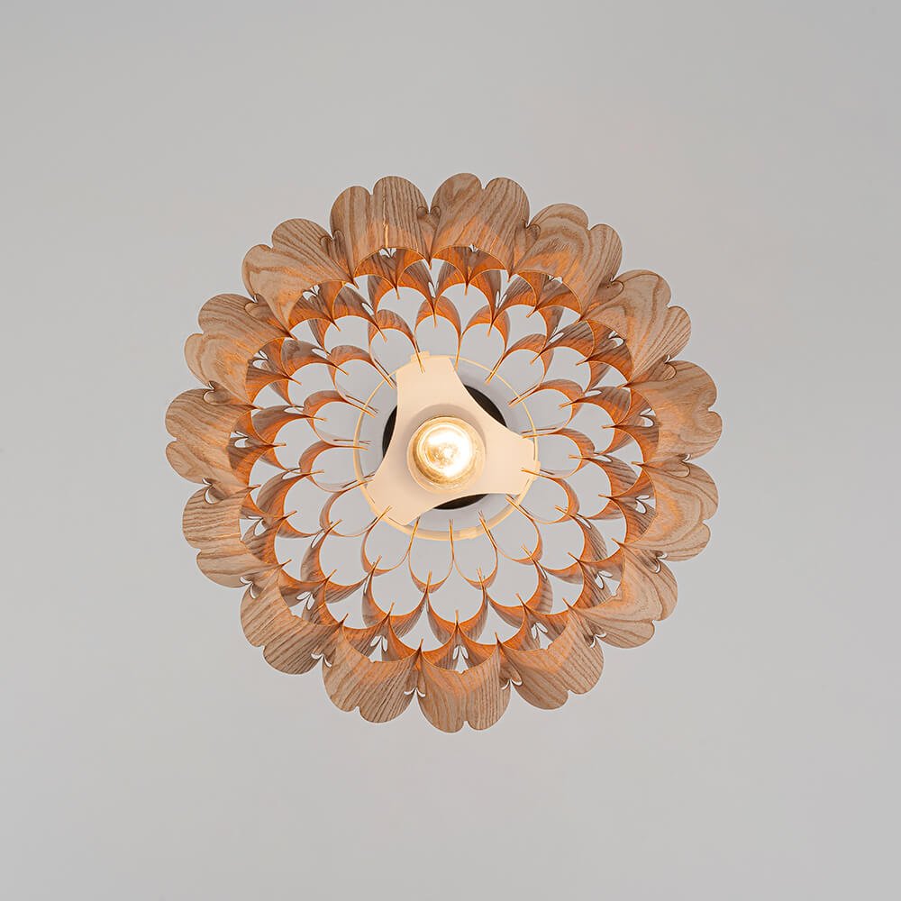 Modern 1 - Light Wood Grain Pine Cone Shape Pendant Light (Pre - sale order) - LightfixturesUAE