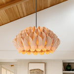 Modern 1 - Light Wood Grain Pine Cone Shape Pendant Light (Pre - sale order) - LightfixturesUAE