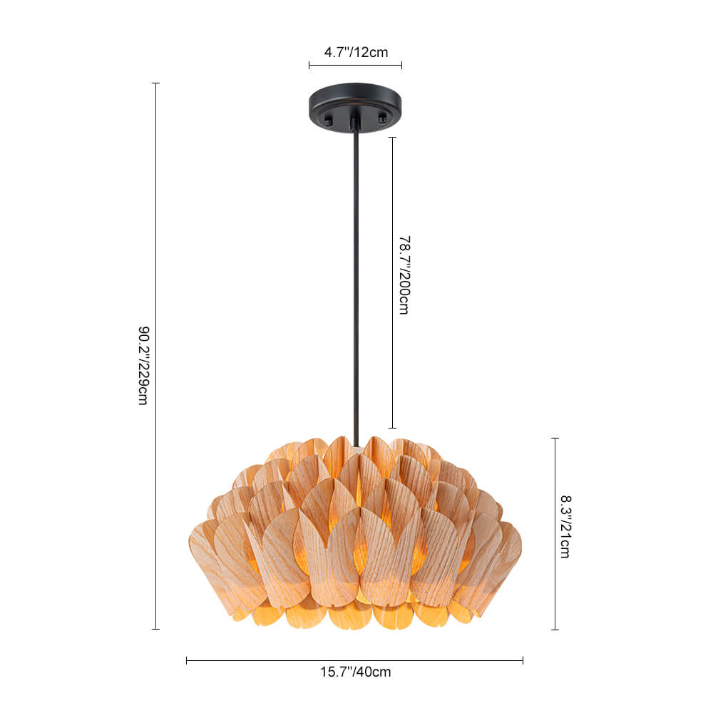 Modern 1 - Light Wood Grain Pine Cone Shape Pendant Light (Pre - sale order) - LightfixturesUAE