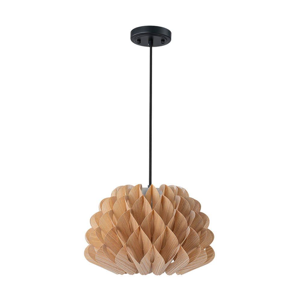Modern 1 - Light Wood Grain Pine Cone Shape Pendant Light (Pre - sale order) - LightfixturesUAE