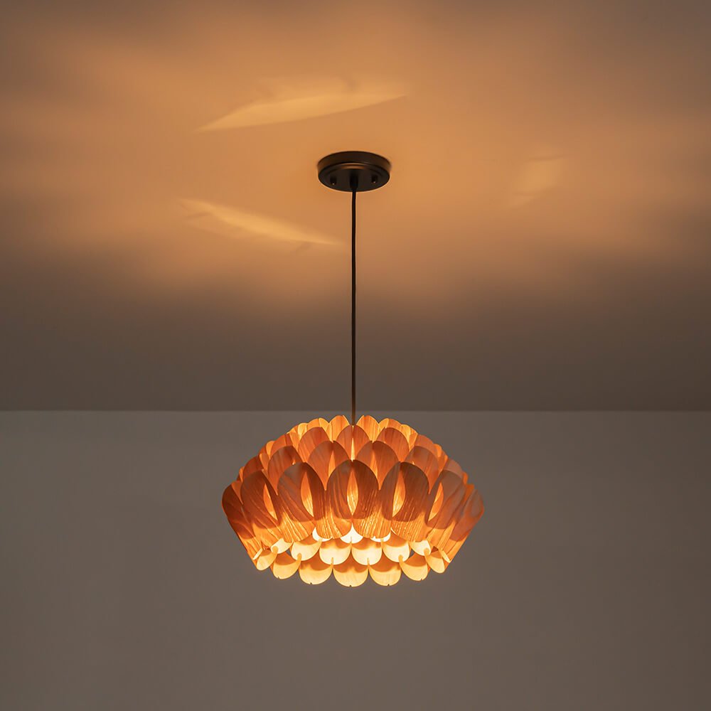Modern 1 - Light Wood Grain Pine Cone Shape Pendant Light (Pre - sale order) - LightfixturesUAE