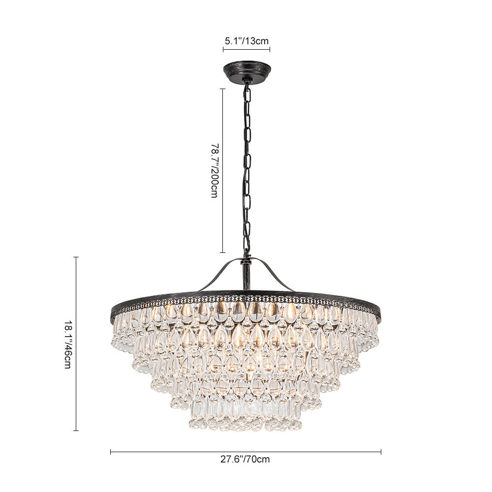 Modern 11 - light Teardrop - Shaped Crystal Chandelier - LightfixturesUAE