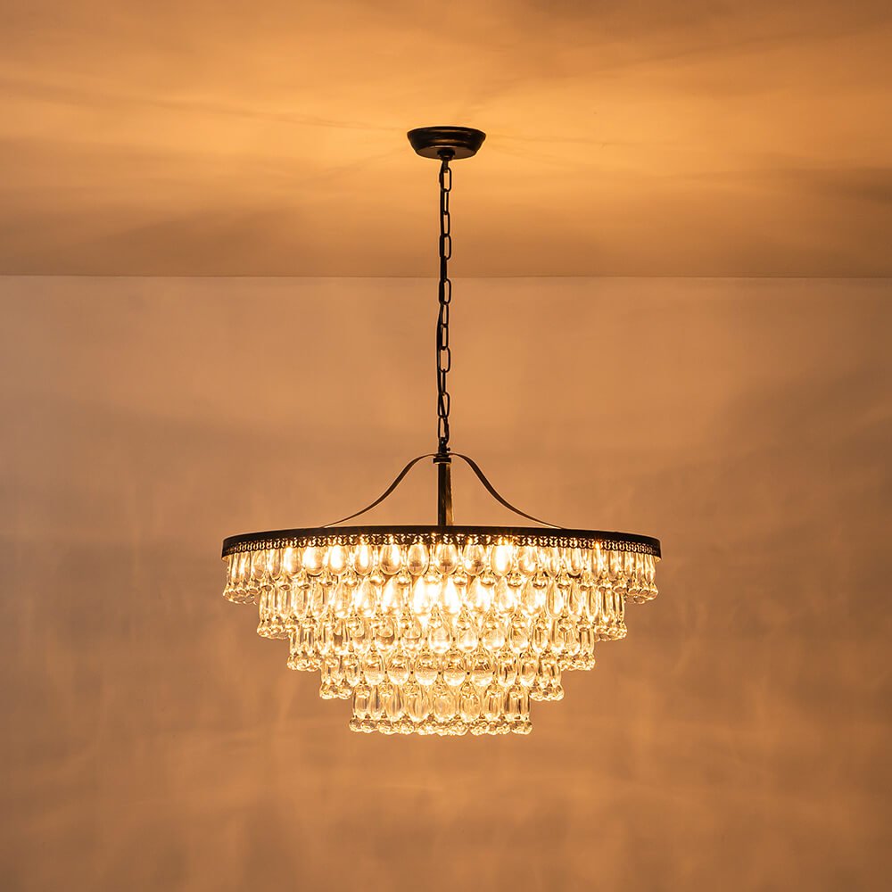 Modern 11 - light Teardrop - Shaped Crystal Chandelier - LightfixturesUAE