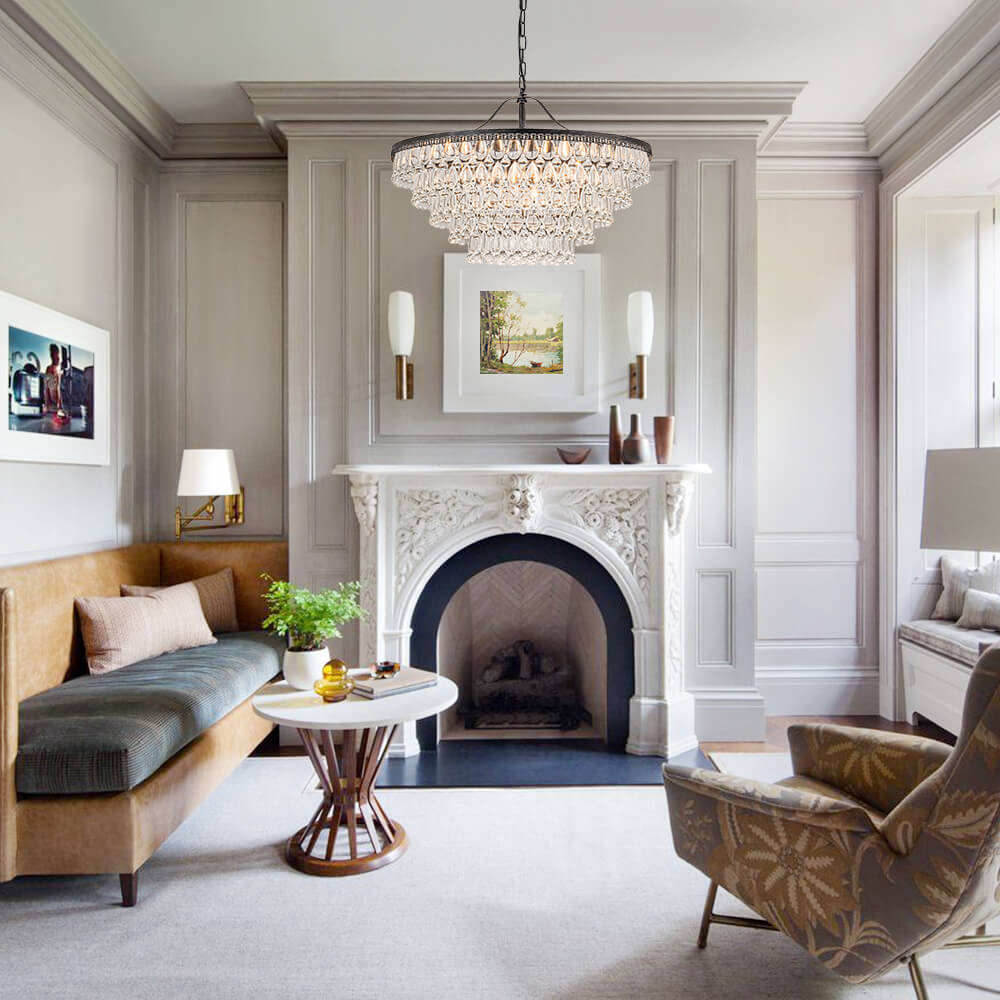Modern 11 - light Teardrop - Shaped Crystal Chandelier - LightfixturesUAE