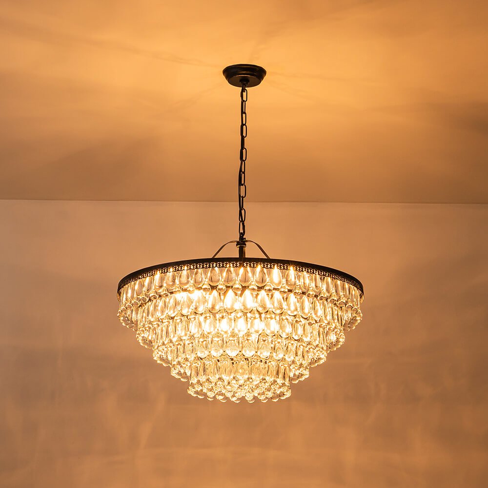 Modern 11 - light Teardrop - Shaped Crystal Chandelier - LightfixturesUAE