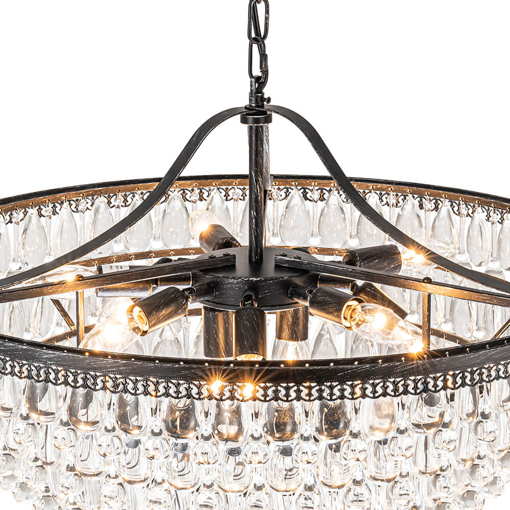 Modern 11 - light Teardrop - Shaped Crystal Chandelier - LightfixturesUAE