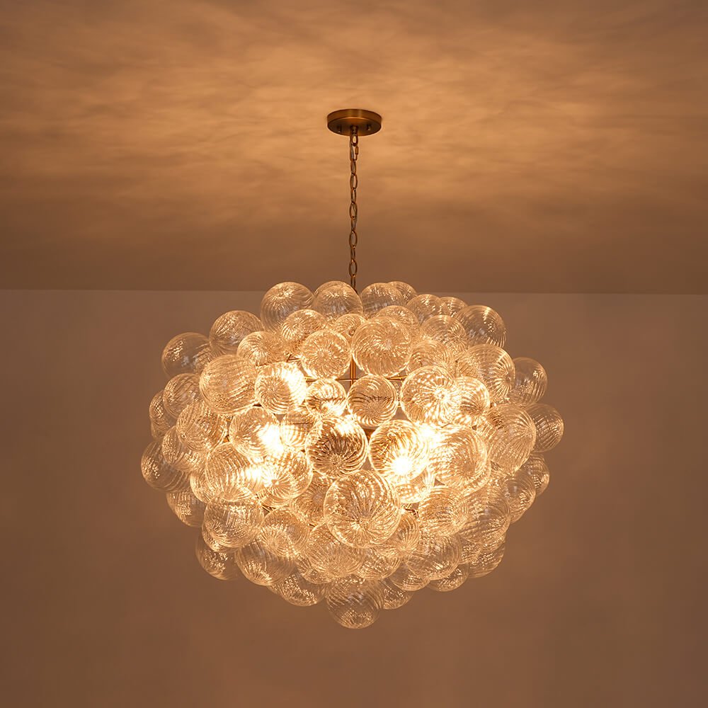 Modern 12 - Light Cluster Glass Bubble Chandelier - LightfixturesUAE