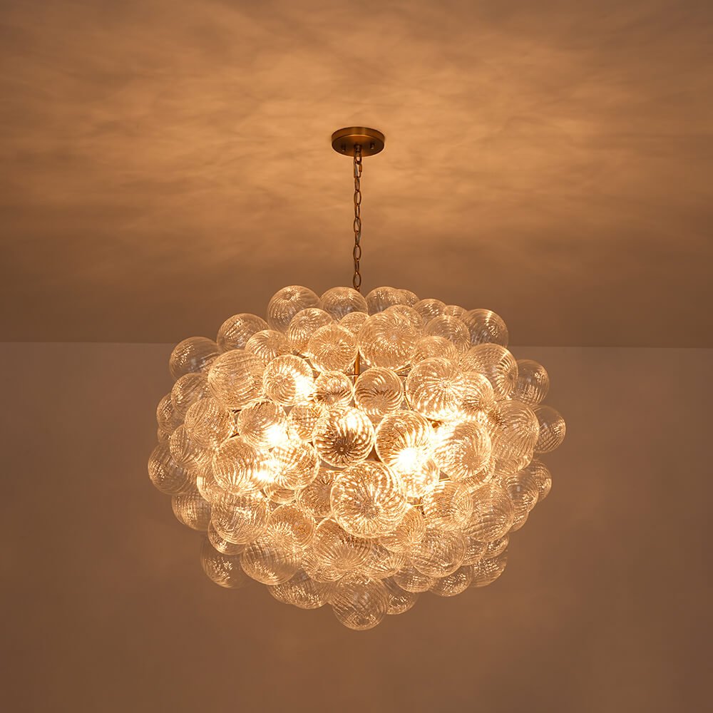 Modern 12 - Light Cluster Glass Bubble Chandelier - LightfixturesUAE