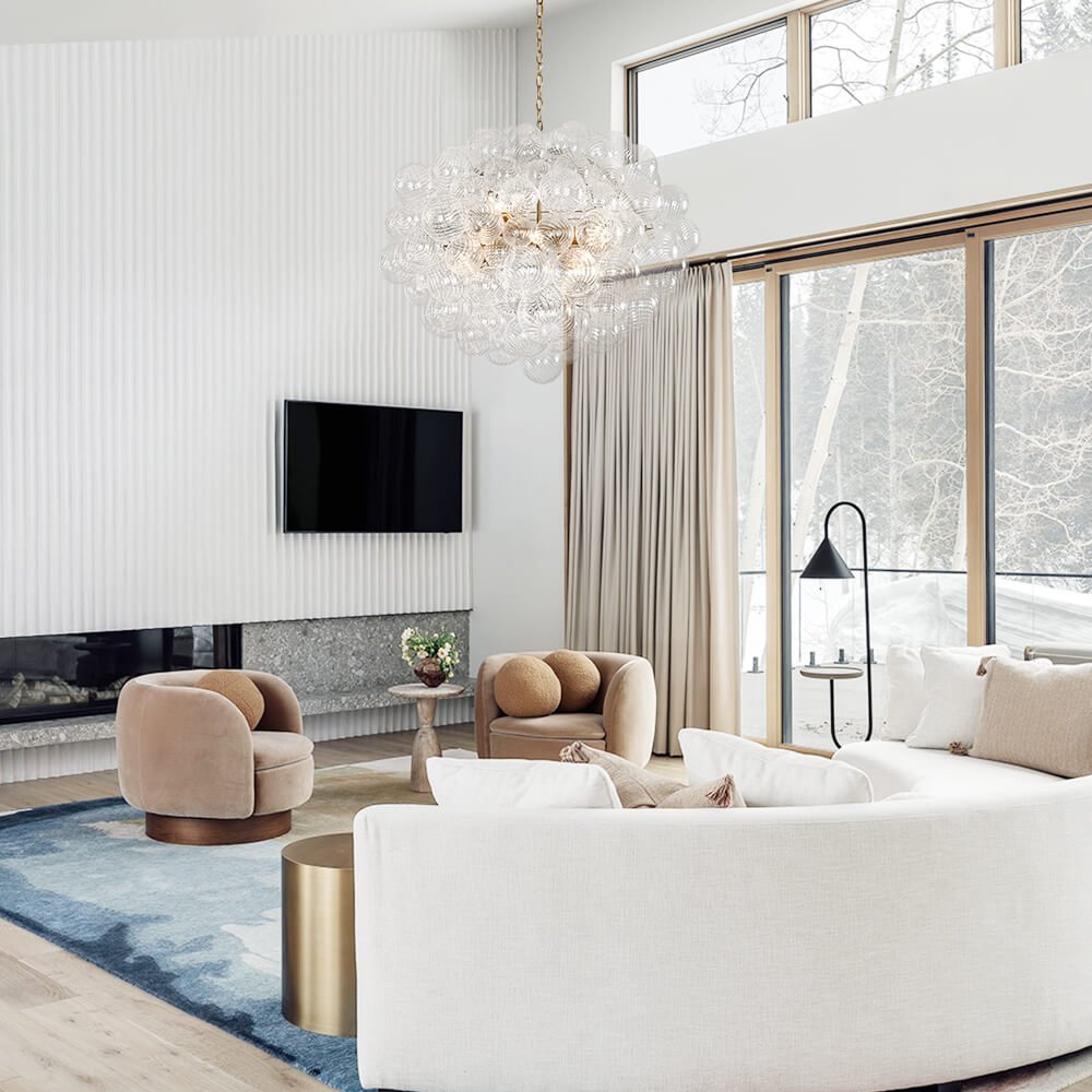 Modern 12 - Light Cluster Glass Bubble Chandelier - LightfixturesUAE