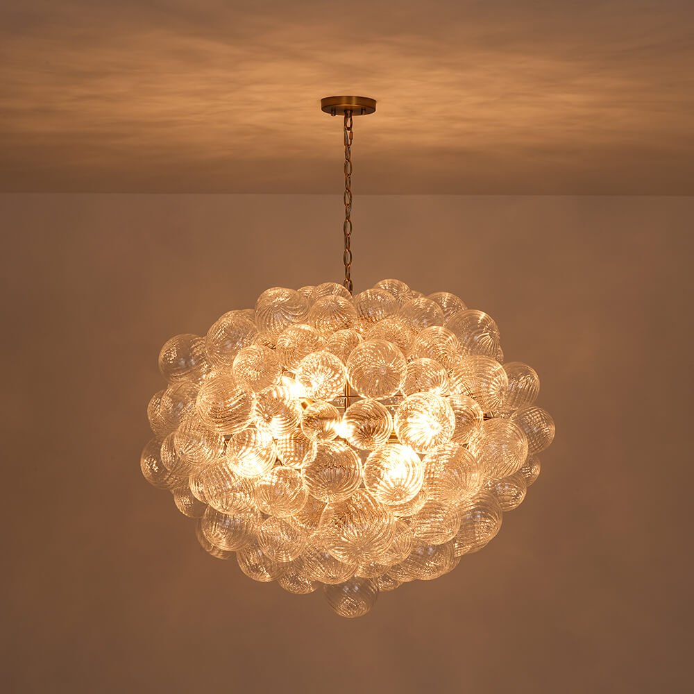 Modern 12 - Light Cluster Glass Bubble Chandelier - LightfixturesUAE