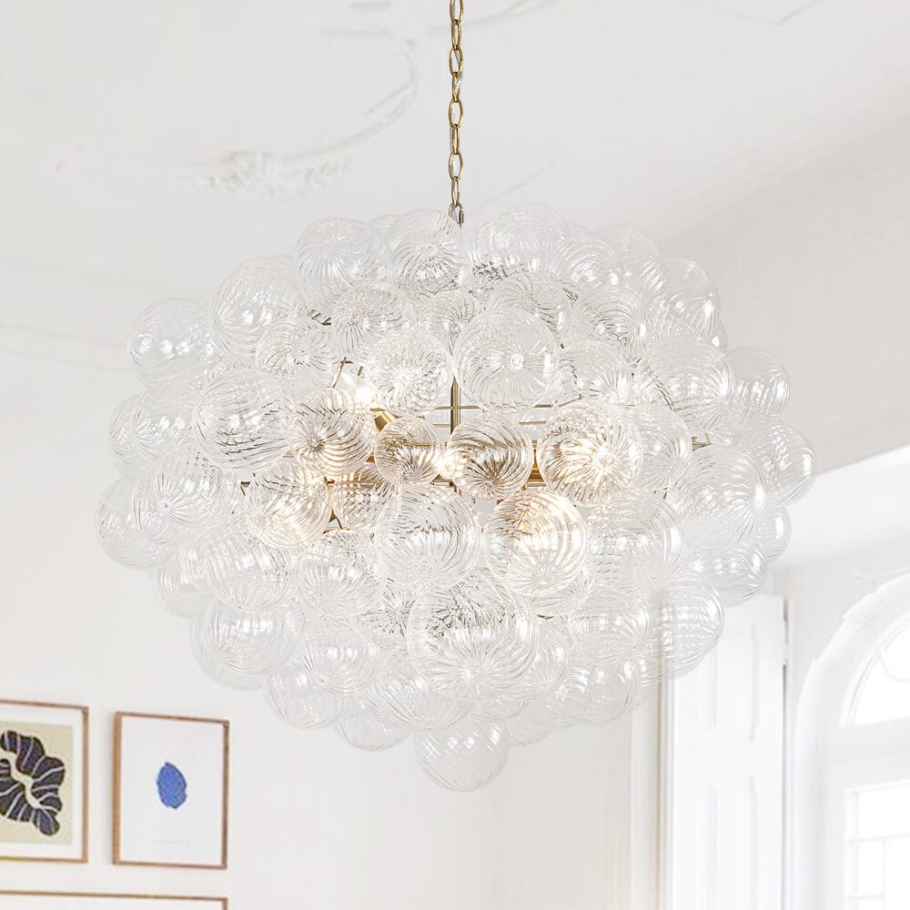 Modern 12 - Light Cluster Glass Bubble Chandelier - LightfixturesUAE