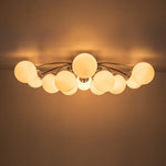 Modern 12 - Light Opal Glass Globe Chandelier - LightfixturesUAE
