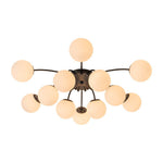 Modern 12 - Light Opal Glass Globe Chandelier - LightfixturesUAE