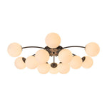 Modern 12 - Light Opal Glass Globe Chandelier - LightfixturesUAE