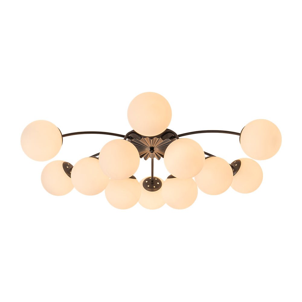 Modern 12 - Light Opal Glass Globe Chandelier - LightfixturesUAE